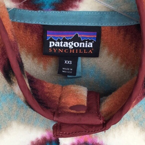 Patagonia Synchilla Fleece Pullover XXS Cinder Red Timber Twist Southwest Print - Picture 2 of 5